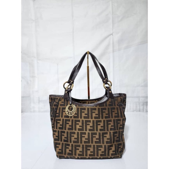 Authentic FENDI Zucca Small Chef Shopping Tote Bag Tobacco Moro Brown - Picture 1 of 14